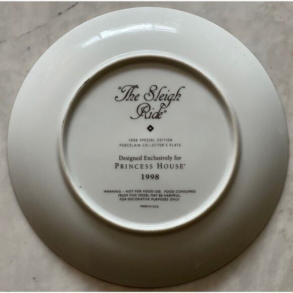 Vintage The Princess House The Sleigh Ride Holiday Decorative Plate Christmas - Picture 2 of 4